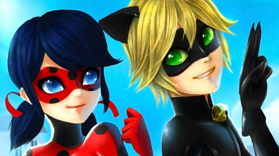 Cat Noir And Ladybug Close-up Wallpaper