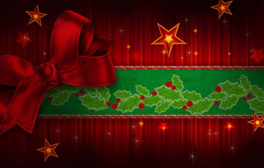 Celebrate Christmas In Red And Green Wallpaper