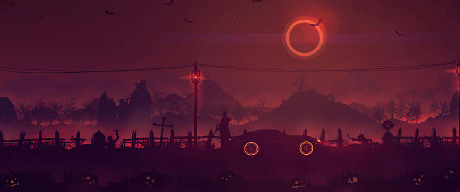 Celebrate Halloween With This Minimalist Style Display Of Pumpkins And Autumn Foliage. Wallpaper