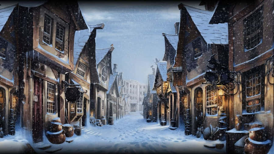 Celebrate The Christmas Magic With Harry Potter Wallpaper
