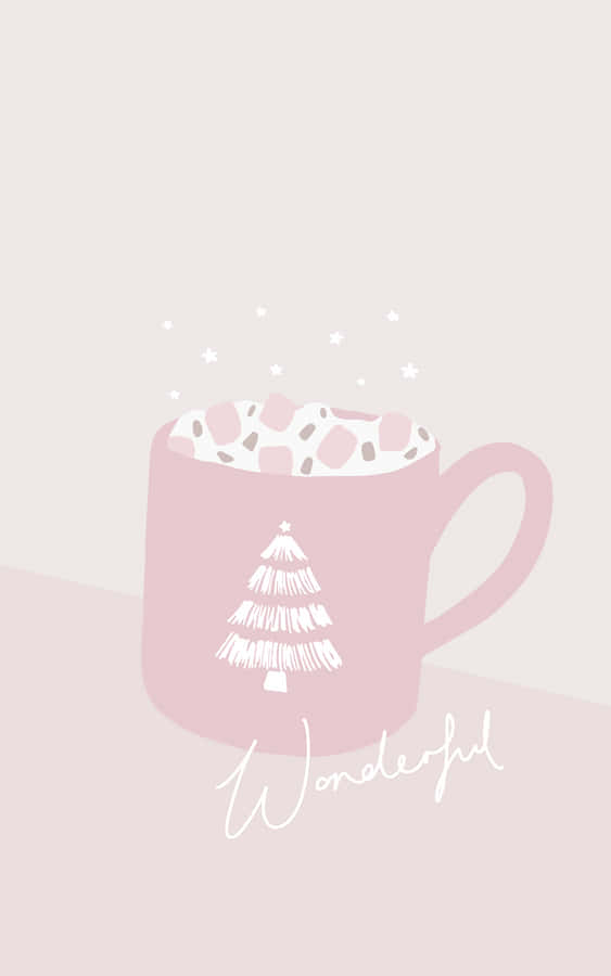 Celebrate The Festive Season In A Cute Pink Style Wallpaper