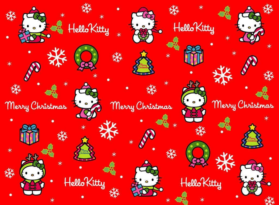 Celebrate The Holidays With Hello Kitty! Wallpaper