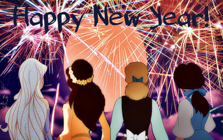 Celebrate The New Year With Mickey And Friends! Wallpaper