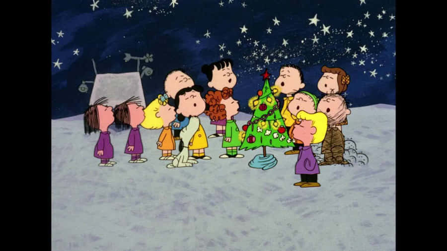 Celebrate The Peanuts Christmas Spirit Wallpaper