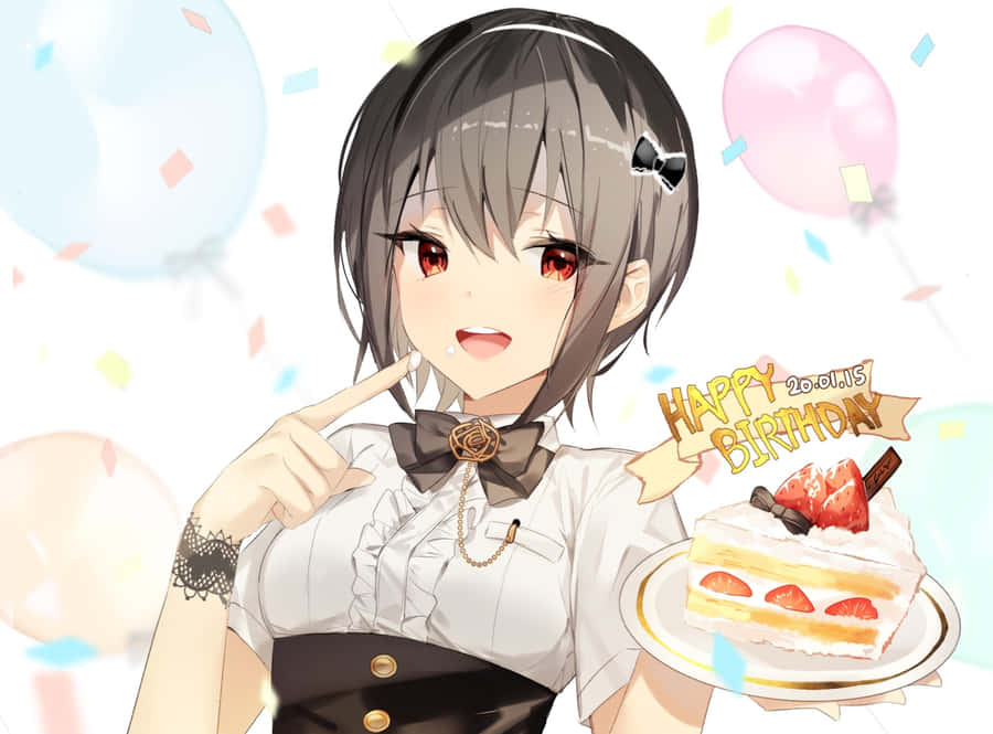 Celebrate With Three Adorable Anime Girls! Wallpaper