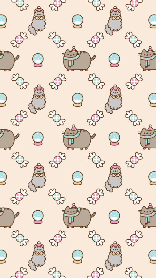 Celebrating Christmas With Pusheen & Stormy Wallpaper