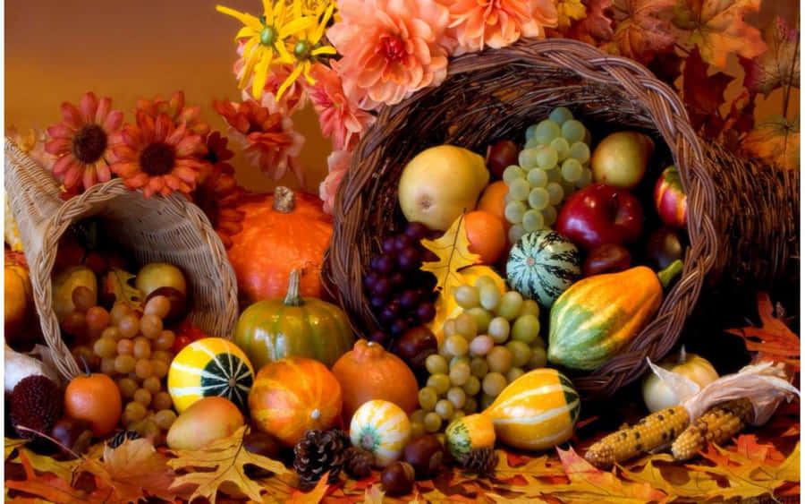 Celebrating Thanksgiving With A Festive Table Wallpaper
