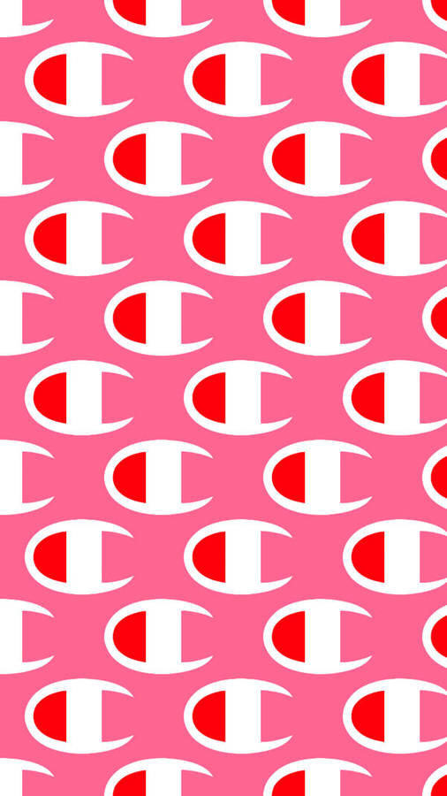 Champion Logo In Pink Patterns Wallpaper