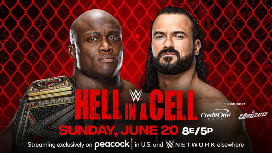 Champion Wrestler Bobby Lashley Shines In Wwe Hell In A Cell Poster Wallpaper