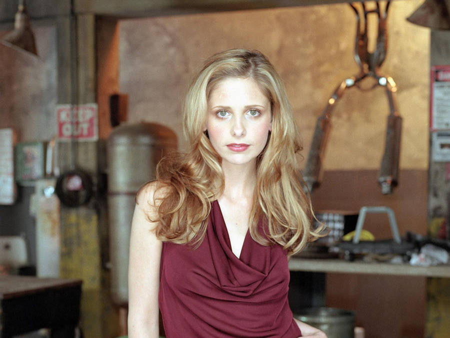 Charismatic Sarah Michelle Gellar During A Publicity Photoshoot. Wallpaper