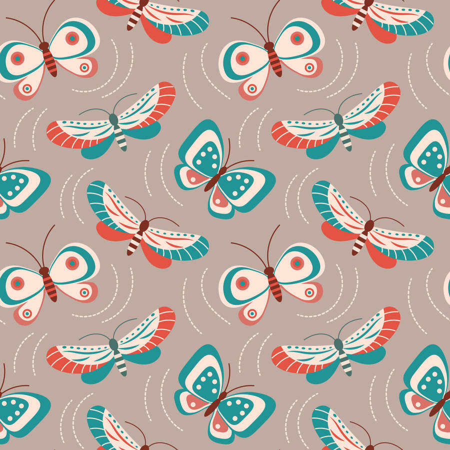 Charming Pastel Butterflies And Moth Wallpaper