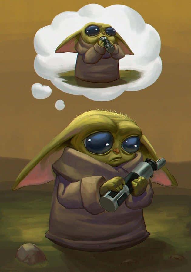 Check Out This Baby Yoda Cartoon Wallpaper