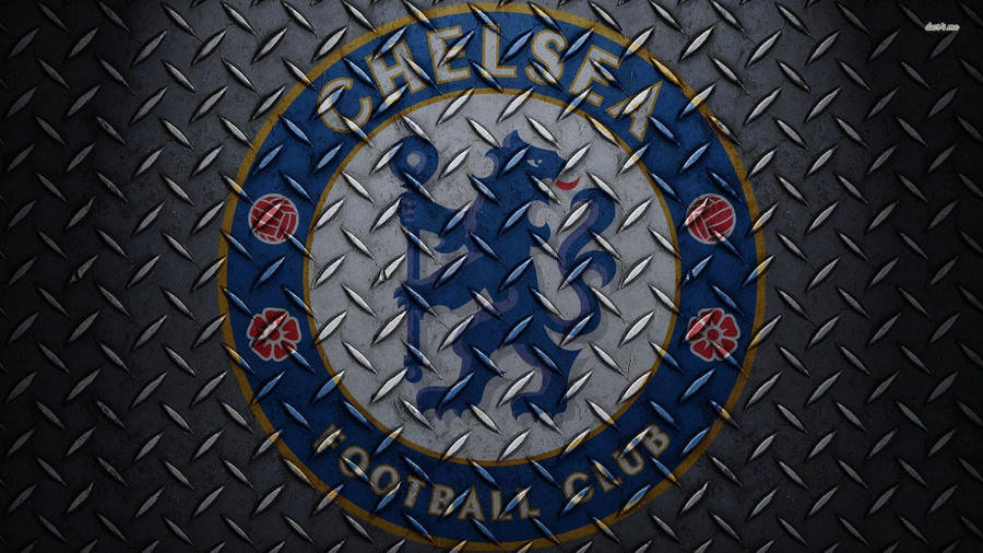Chelsea Fc Logo Metal Texture Wallpaper