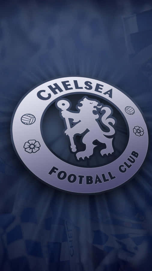 Chelsea Football Club Logo On A Blue Background Wallpaper