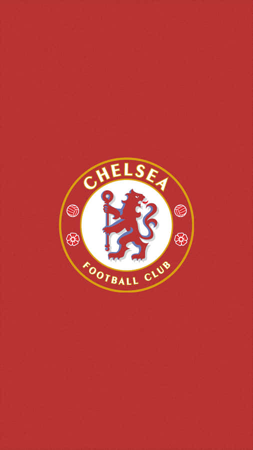 Chelsea Football Club Logo On A Red Background Wallpaper