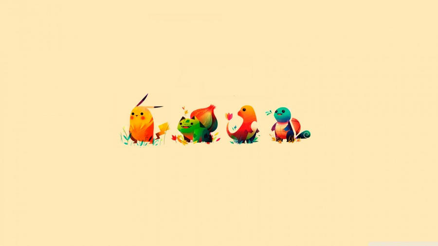 Chibi Pokemon Minimalist Wallpaper