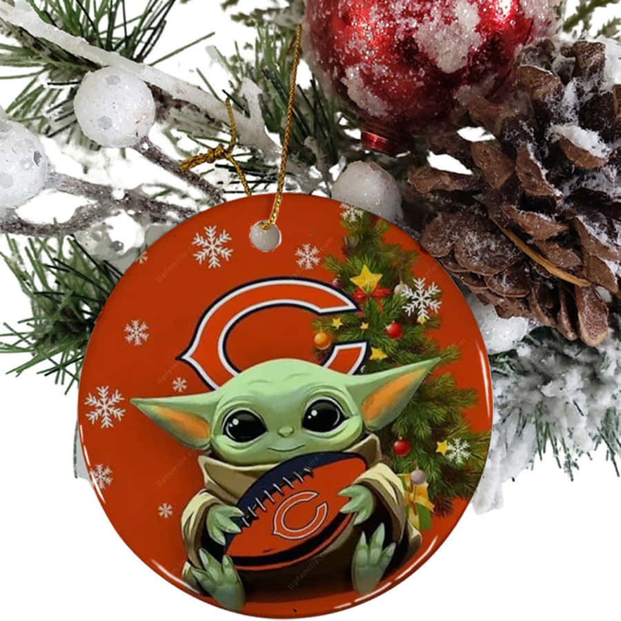 Chicago Bears Baby Yoda Christmas Ornament Wallpaper