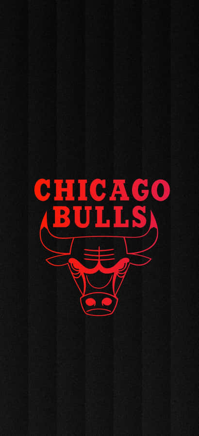 Chicago Bulls Logo On Striped Black Phone Wallpaper