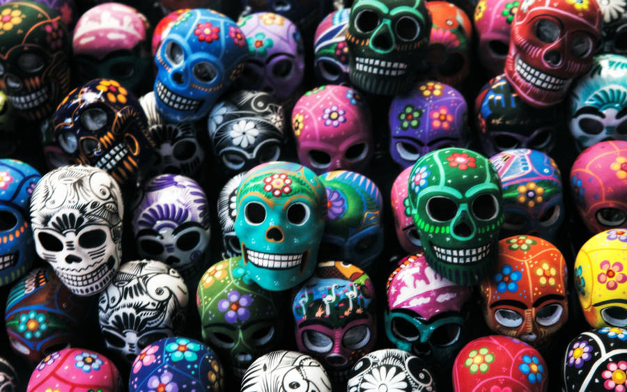 Chicano Painted Sugar Skull Wallpaper