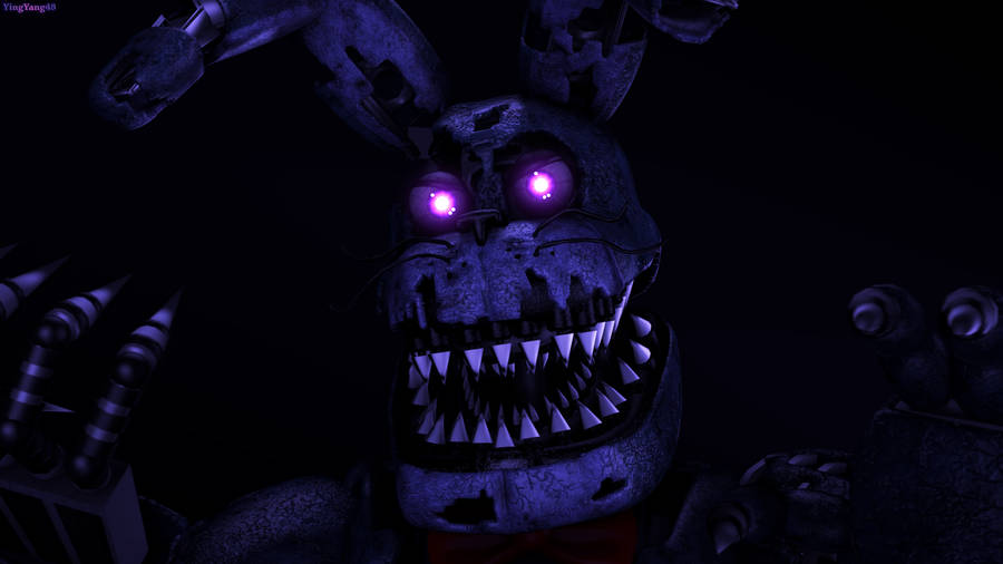Chilling Gaze - Nightmare Freddy In Spotlight Wallpaper