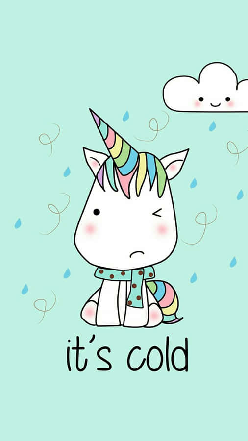 Chilly Unicorn Cartoon Wallpaper Wallpaper