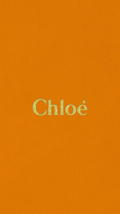 Chloé Logo Orange Backdrop Wallpaper