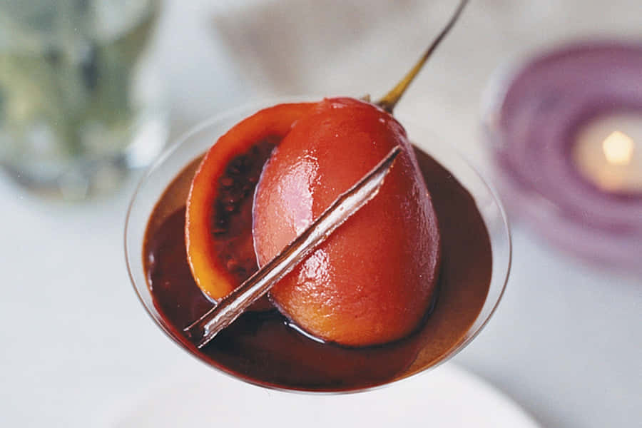 Chocolate Truffle Mousse With Spiced Tamarillo Wallpaper