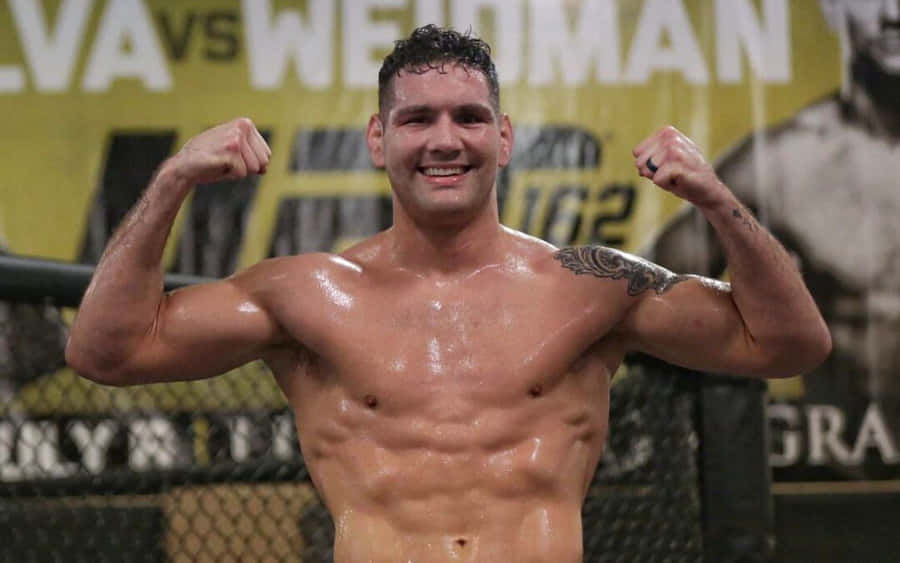 Chris Weidman Flexing Biceps Wallpaper