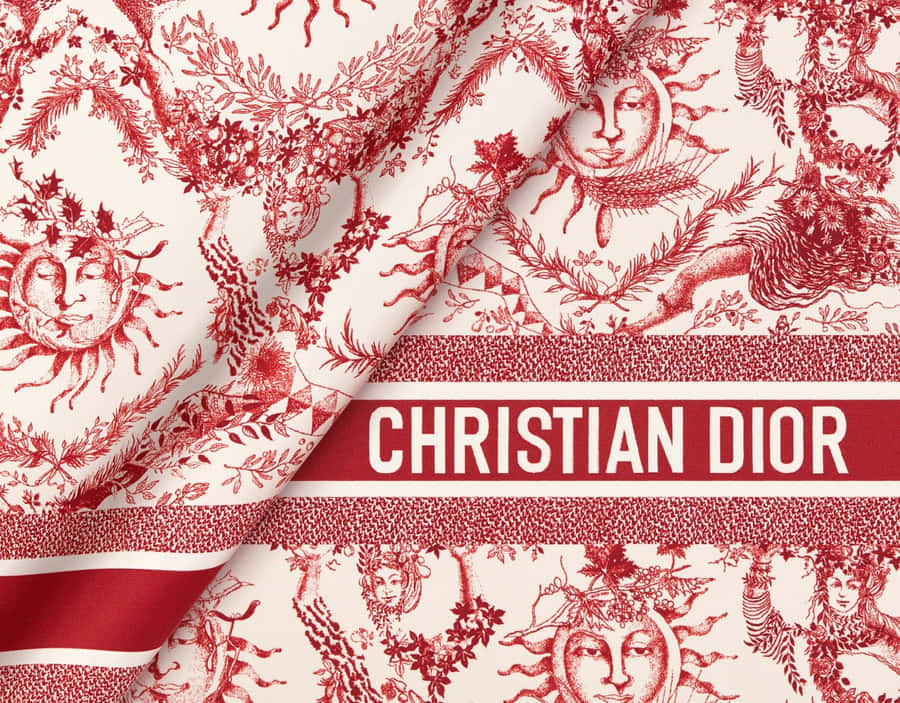 Christian Dior Red Mythical Print Wallpaper