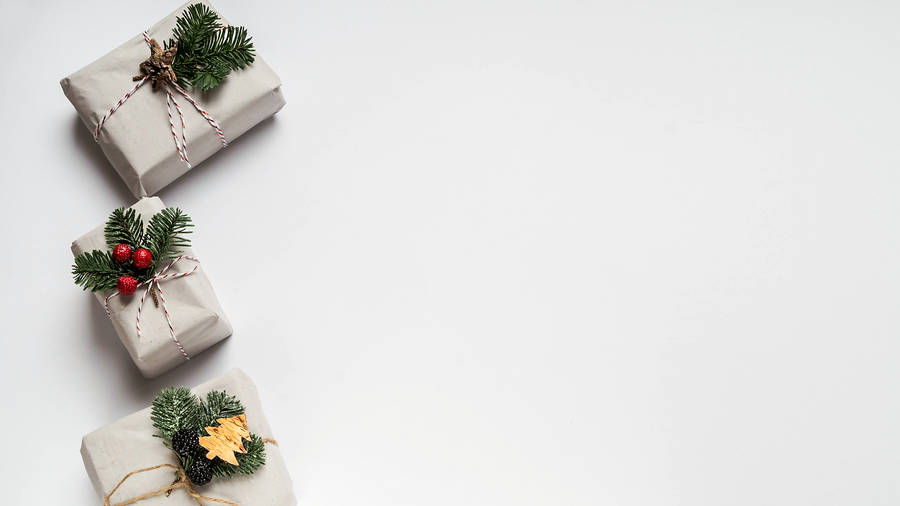 Christmas Aesthetic Gifts In Grey Wallpaper