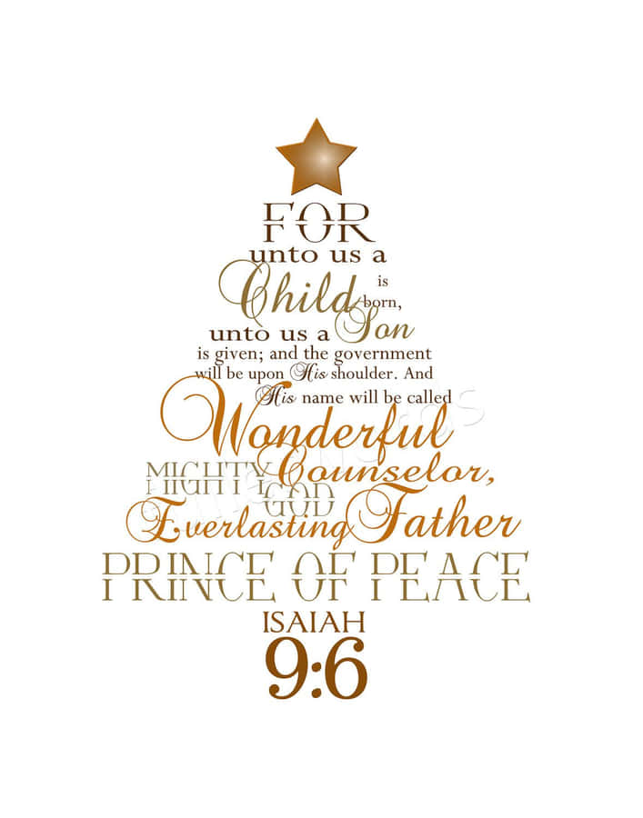 Christmas Scripture Gold Aesthetic Christmas Tree Wallpaper