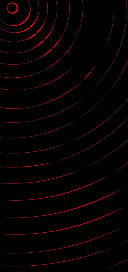 Circular Red Lines Punch Hole 4k Wallpaper