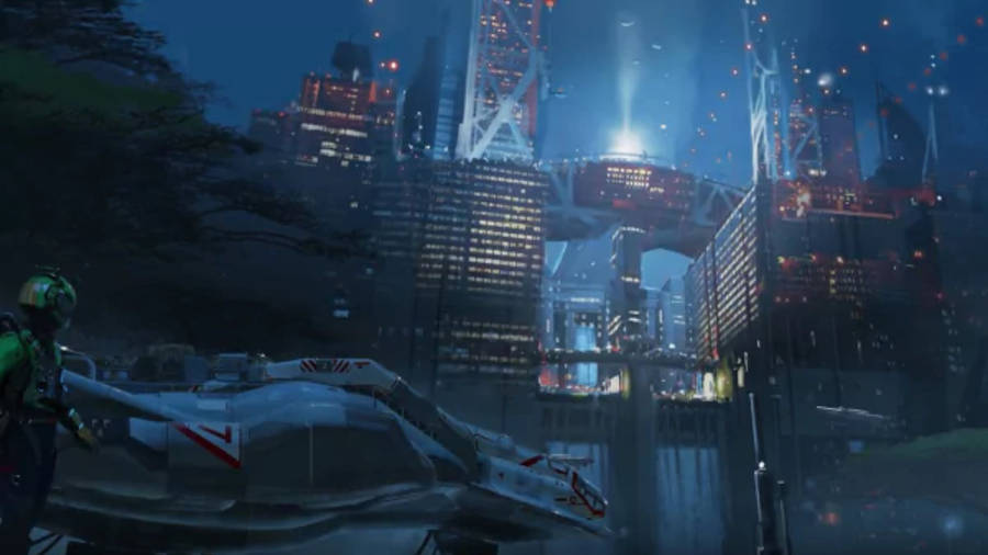 City In Starfield Wallpaper