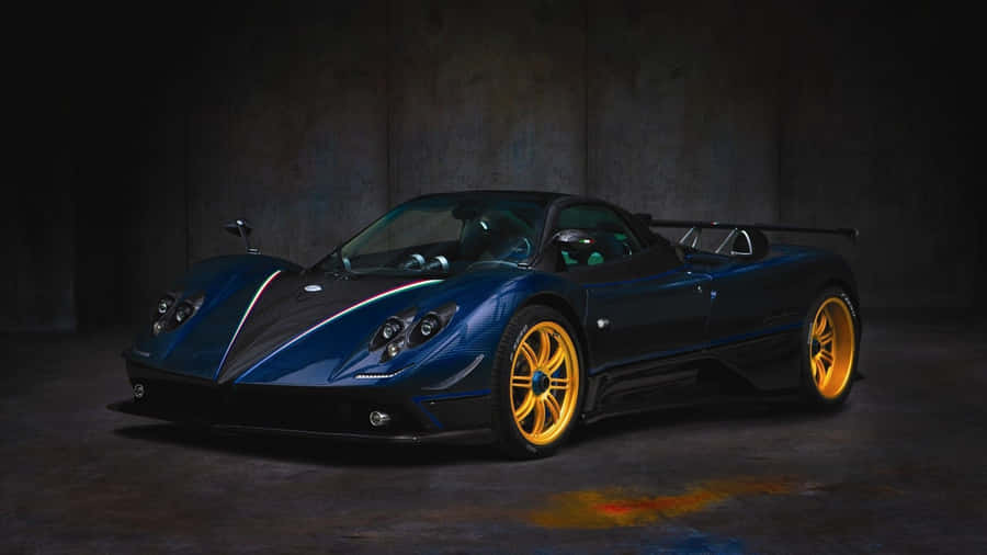 City Street With A Sports Car Wallpaper