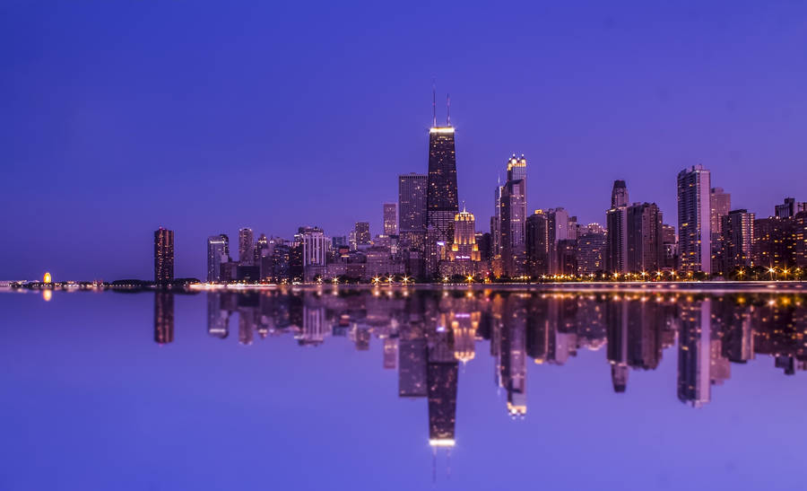 City View Reflection Wallpaper