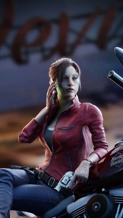 Claire Redfield Fights For Survival In Resident Evil 2 Wallpaper