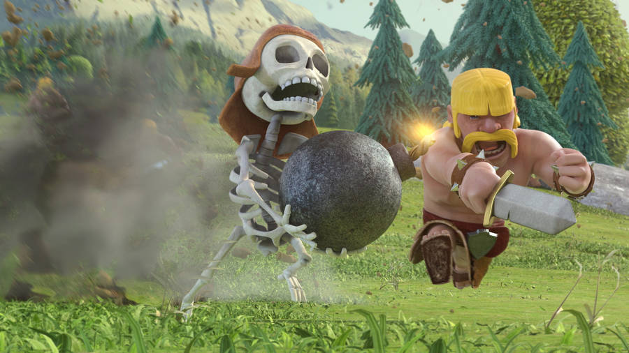 Clash Of Clans Wall Breaker Vs Barbarian Wallpaper