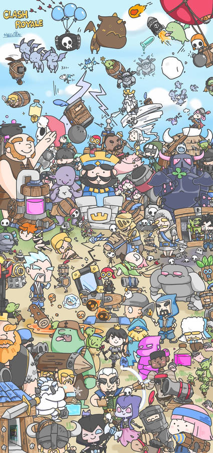 Clash Royale Doodle Cartoon Wallpaper