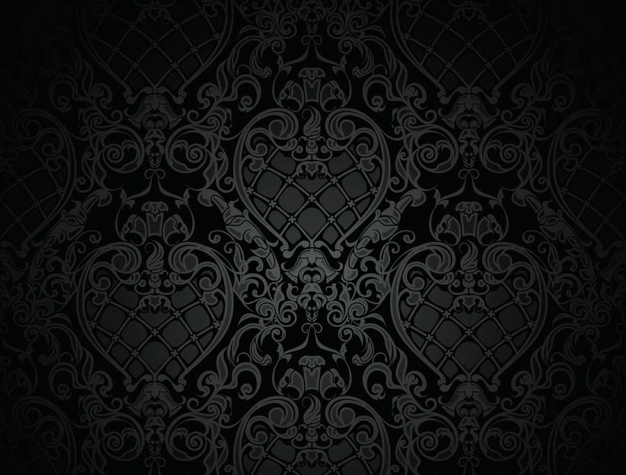 Classic Black Victorian Floral Wallpaper