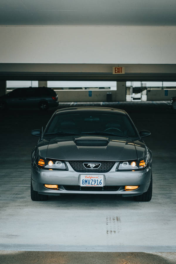 Classic Graphite Grey Ford Mustang Wallpaper