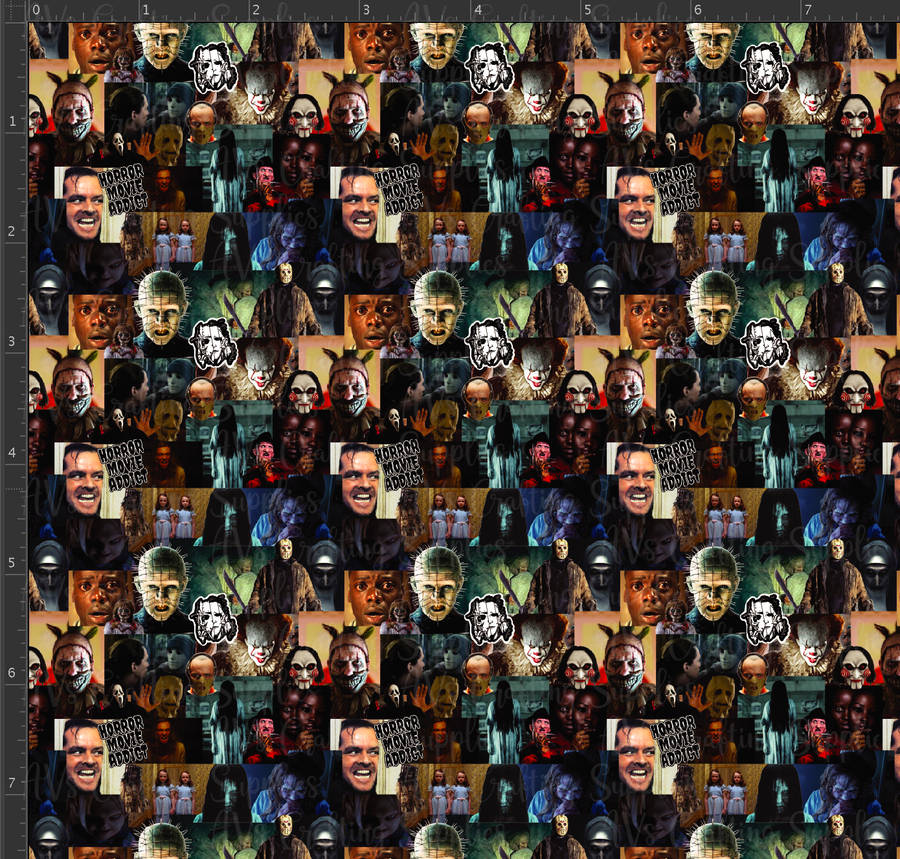 Classic Iconic Horror Characters Come Together Wallpaper