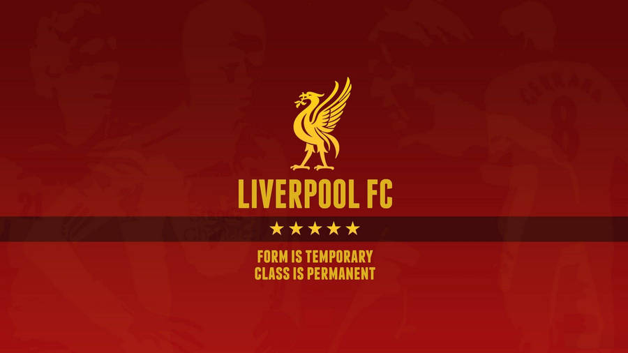 Classic Red And Gold Liverpool Fc Wallpaper