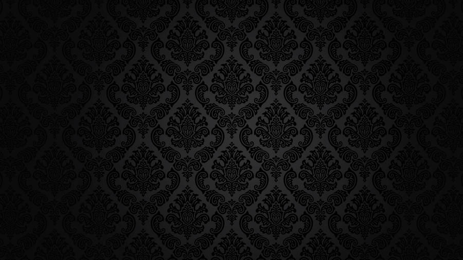 Classic Royal Black Damask Pattern Wallpaper