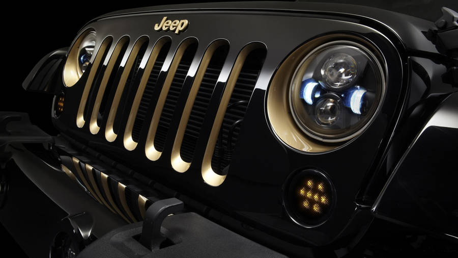 Close-up Shot Black Jeep Wallpaper
