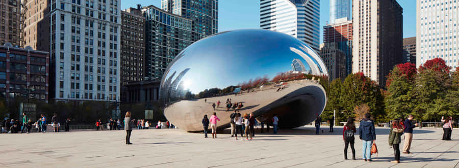 Cloud Gate Scuplture By Anish Kapoor Wallpaper