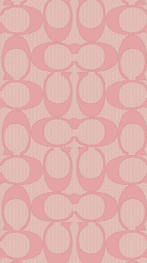 Coach Designer Logo In Pink Pattern Wallpaper