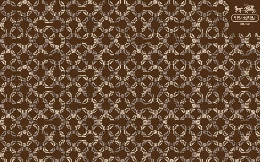 Coach Logo Pattern In Brown Wallpaper