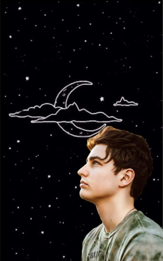 Colby Brock Surrounded By Colorful Clouds Wallpaper