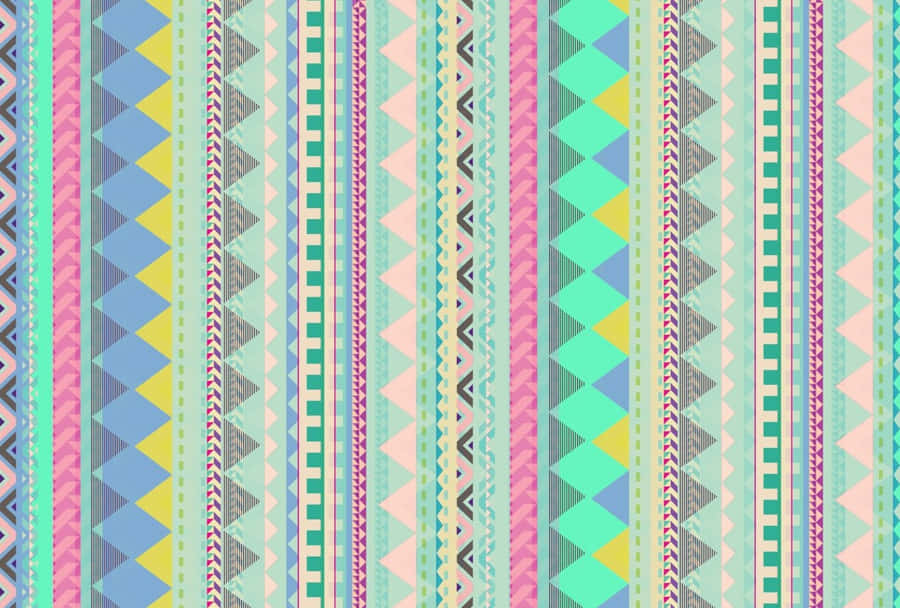 Colorful Aztec Tribal Pattern Wallpaper