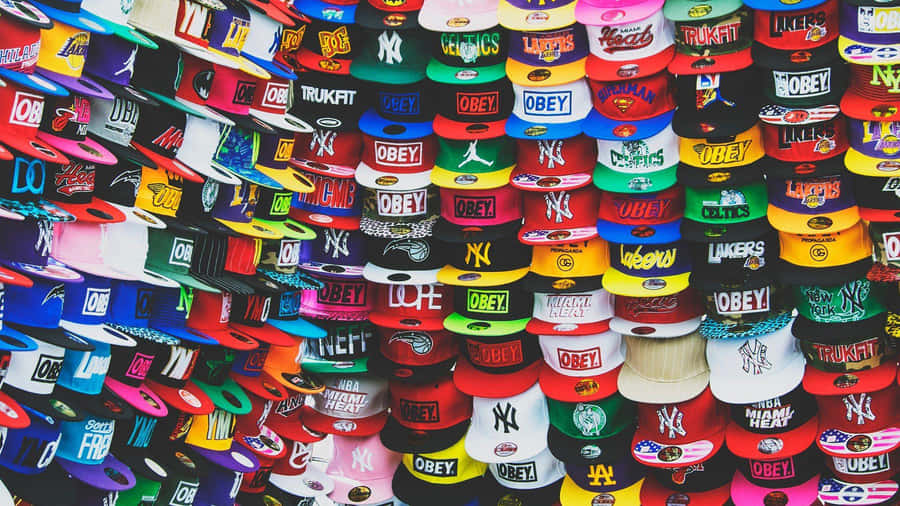 Colorful Caps On Display Wallpaper